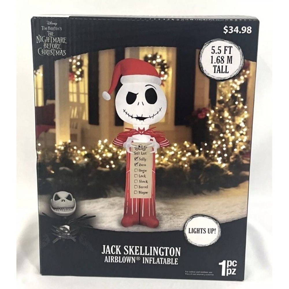 Nightmare Before Christmas Jack Skellington Inflatable DISNEY Christmas 5.5" NIB
